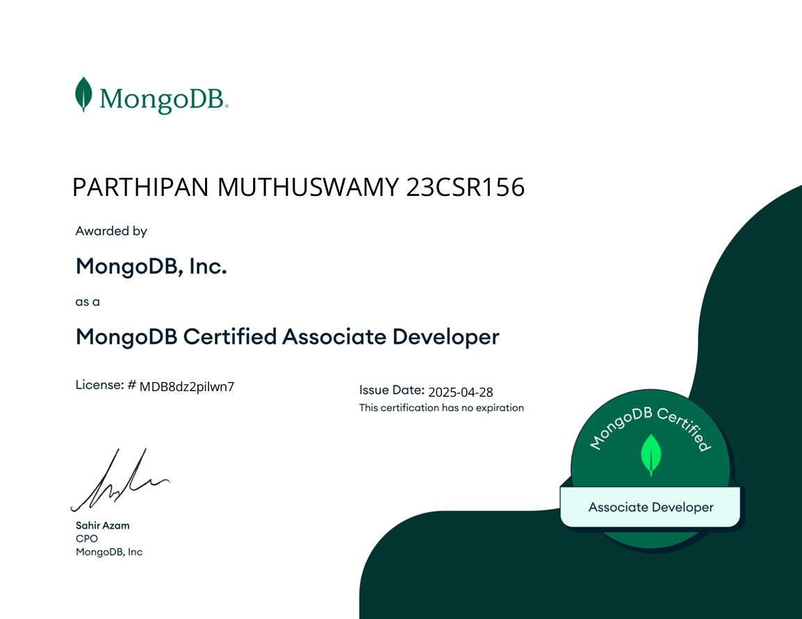 MongoDB Certificate